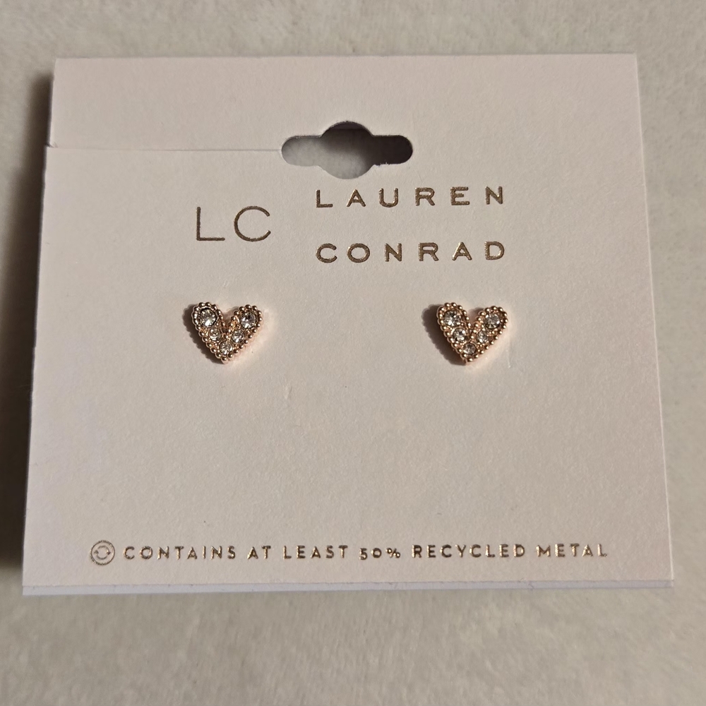 LC Lauren Conrad Gold-Tone Heart Earrings
